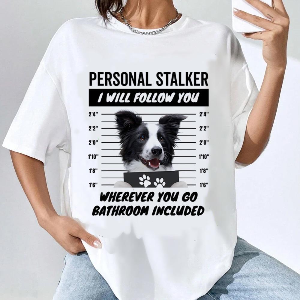 

Border Collie t shirt female Gothic kawaii Punk Grunge Breathable 2000s t shirt Comfortable aesthetic 80s Women Grunge S