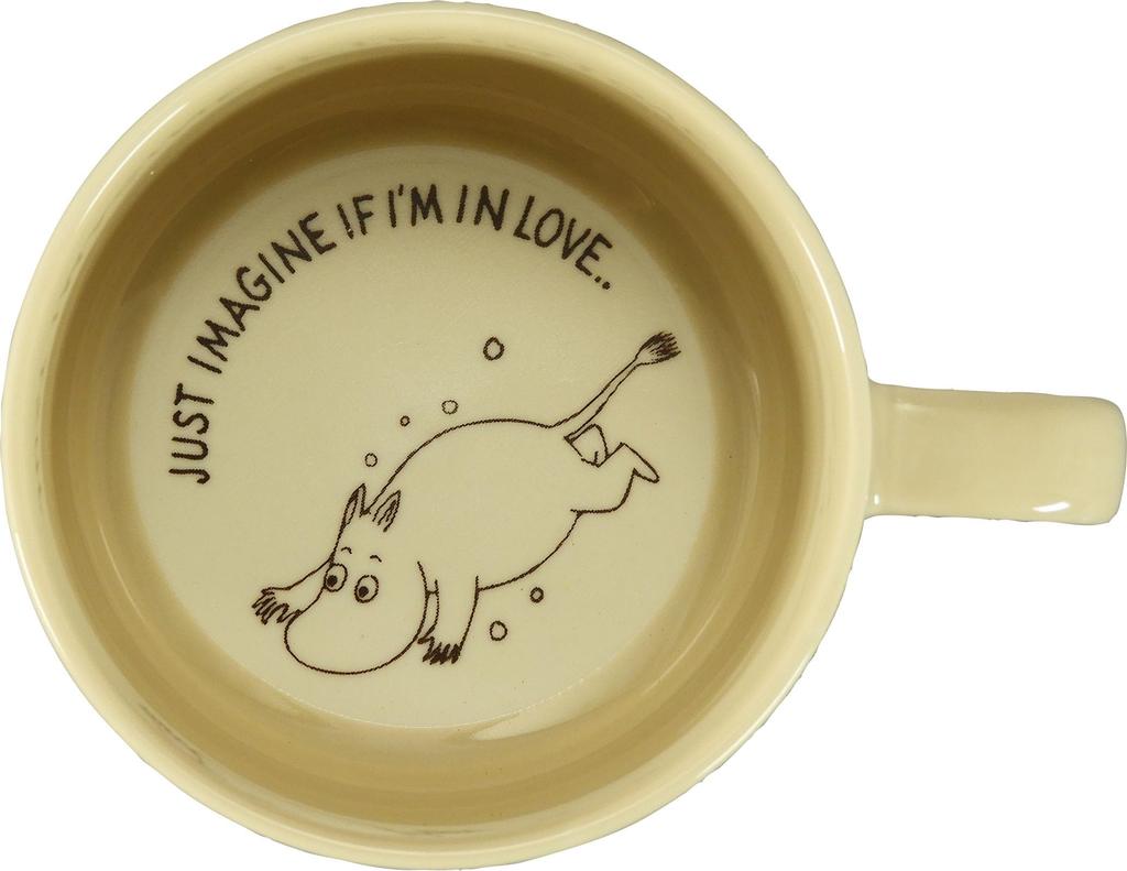 MOOMIN Tasse, ca.. 300ml, mit Mumin-Botschaft, cremefarben und weiß, perfekt für Kaffee oder Tee, Geburtstage oder als Geschenk. Hergestellt in Japan. MM7601-11