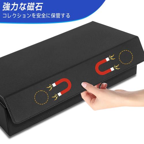 Large Capacity PU Leather Deck Case/Card Box/Showcase with Magnetic Loader, Playmat Storage, 550 Cards, Black & Gray