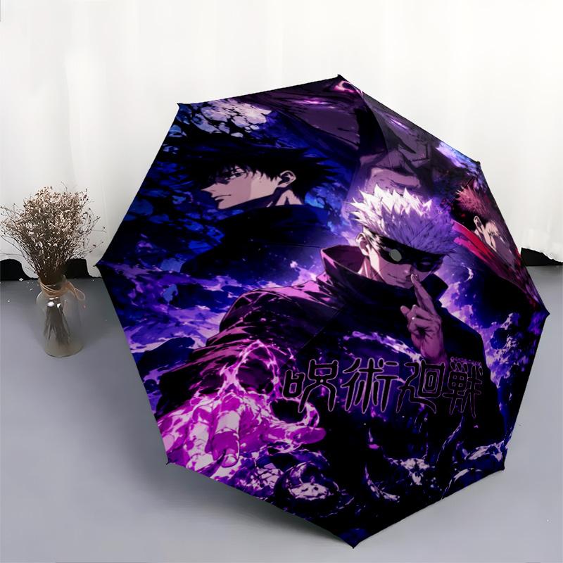 1PC Jujutsu Kaisen: Curse Battle Automatic Umbrella - Suitable Travel Outdoor Portable Umbrella Birthday Gift Daily Essentials