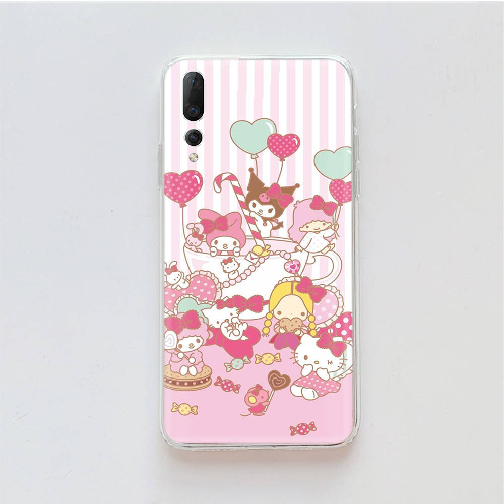 Transparent Case for Samsung A04 A14 A23 M33 M53 Realme 10 9 C35 C55 VIVO X80 Infinix Hot 30 Note 11 Tecno Spark 8P Pro L-7 Sanrio Characters