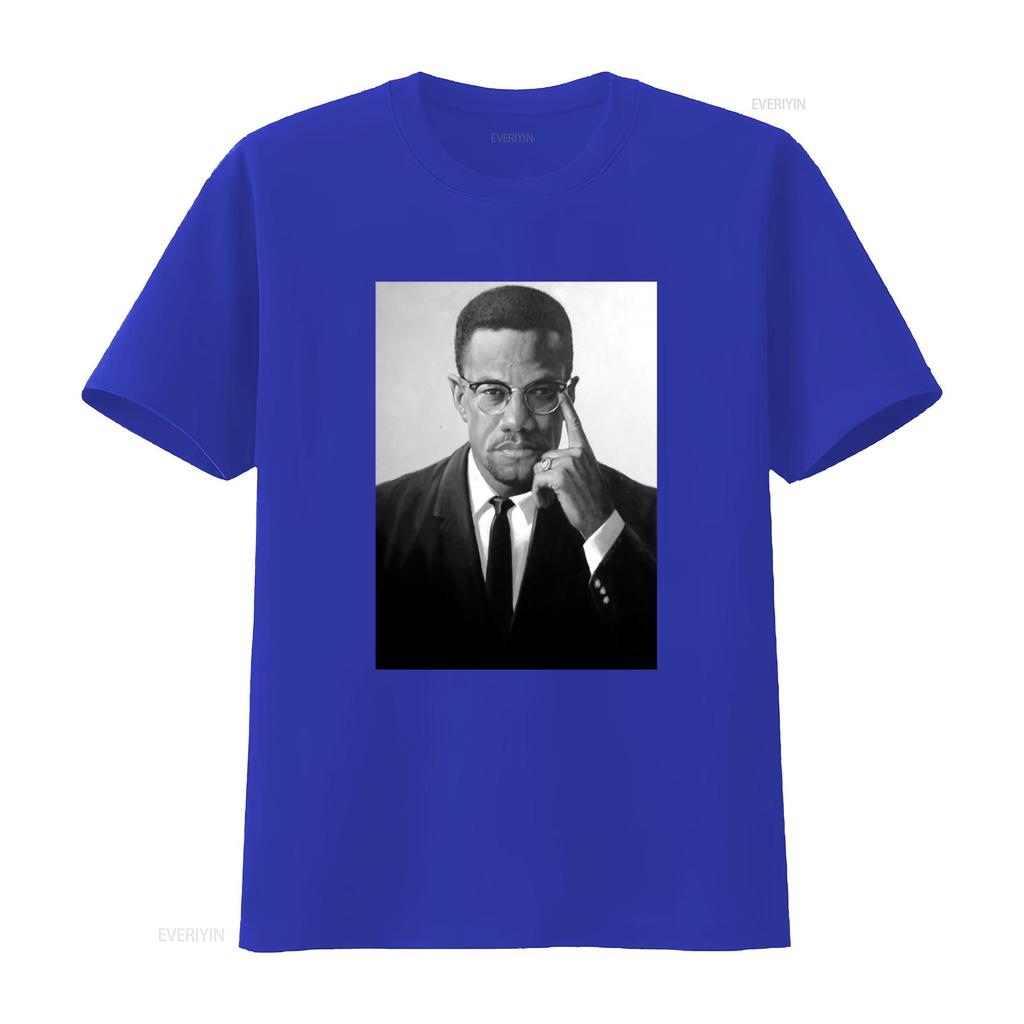 Homenaje a Malcolm X Orgullo Afroamericano Mes de la Historia Negra Lives Matter Camiseta vintage Lavada streetwear Ligeramente Elástica