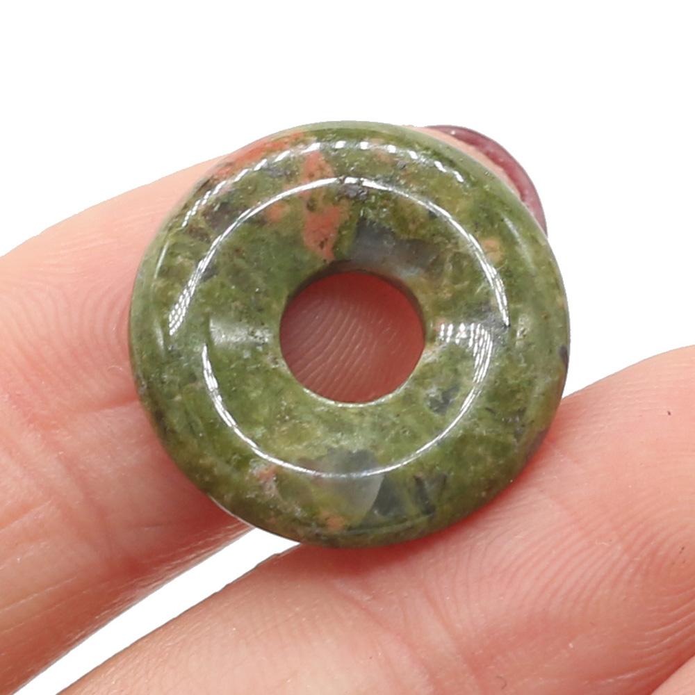 5Pcs Round Natural Stone Big Hole Beads Healing Crystal Gemstone Loose Beads for Jewelry Making DIY Necklaces Accessories 18x18mm