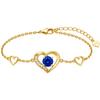 Gold Plated 925 Silver Bracelet with Sapphire Stone - 24K Gold