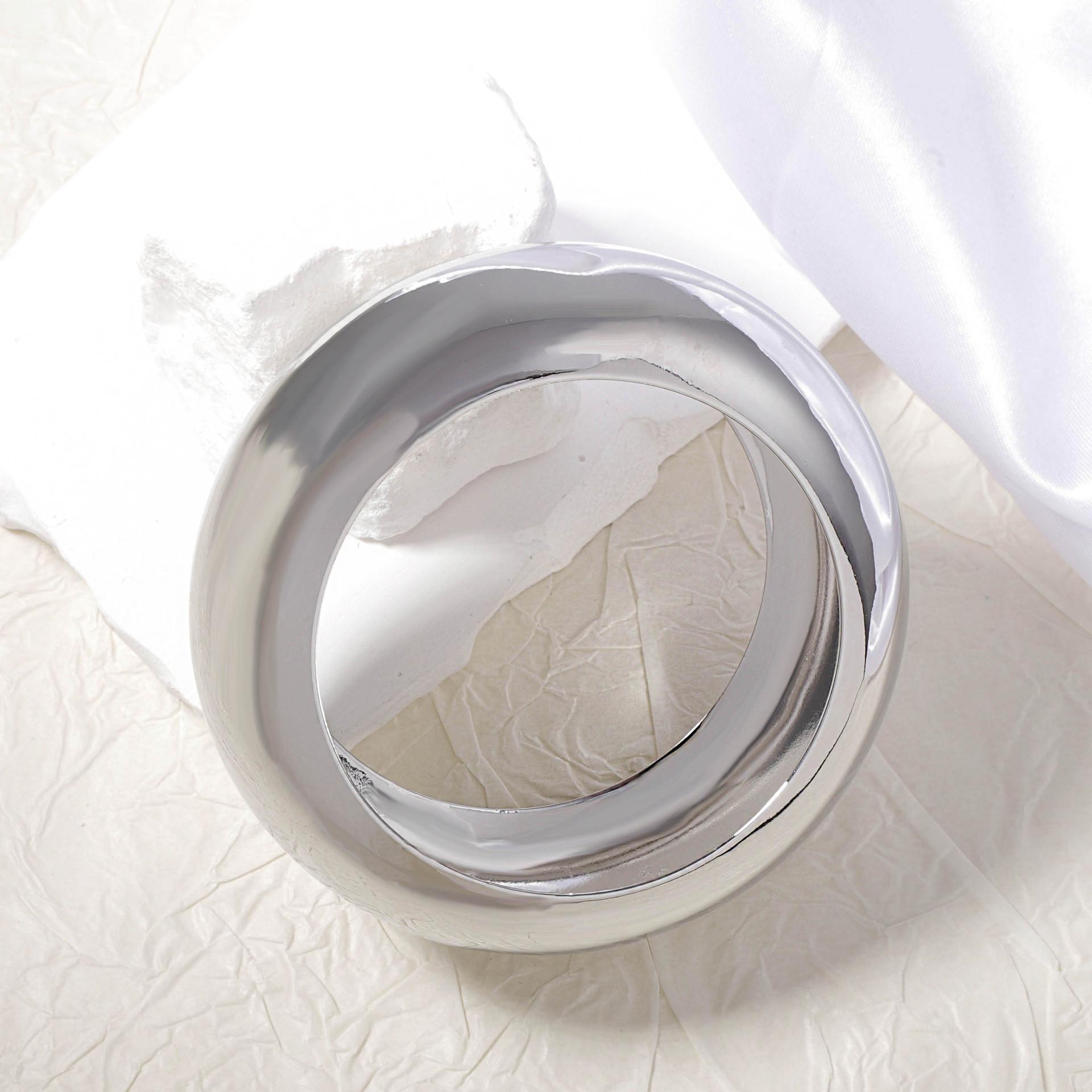 Ретро холодный стиль мода простой преувеличенный широкий металлический браслет универсальный повседневный минималистичный стиль Инс серебряный