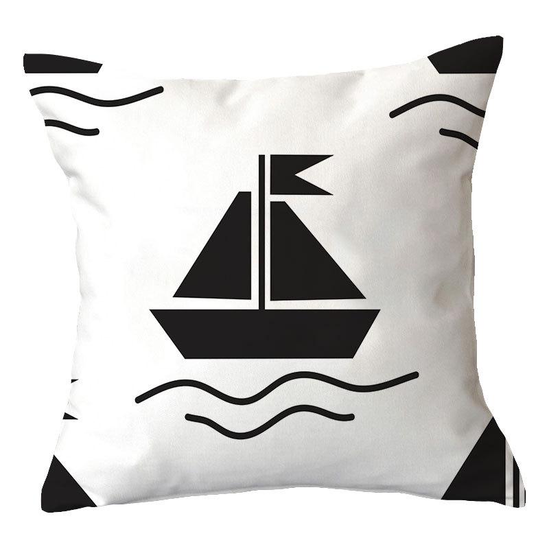 Simple New Blue Geometric Plush Pillowcase Home Fabric Sofa Pillow Cushion Cover