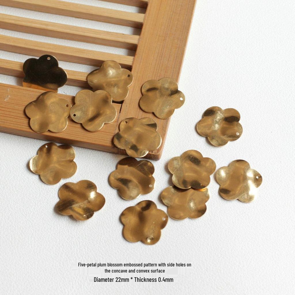 Embossed Copper Wave Pattern Brass Piece for Jewelry DIY Earring Accessories