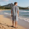 Men's Summer Linen Short-Sleeve Shirt & Shorts Set - Casual Loose Fit, Cotton-Linen Fabric.