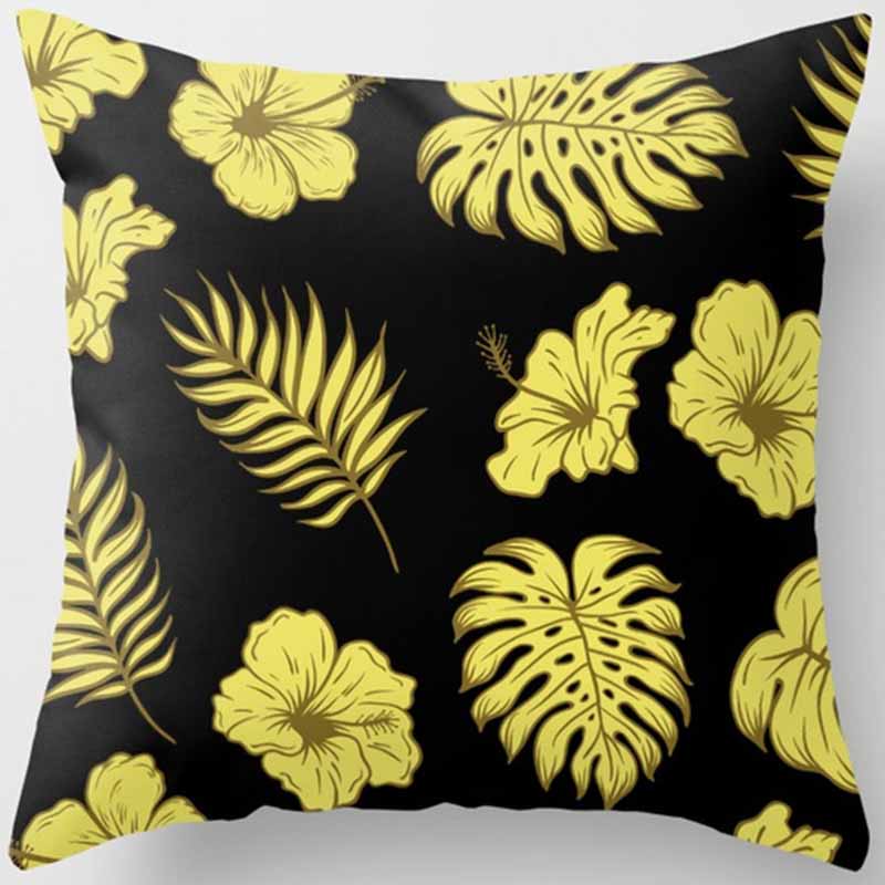 Black and Yellow Square Pillowcase, Home Decoration, Car Sofa Cushion Cover 45cm*45cm