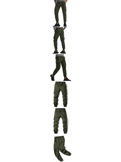 2024 Spring/Summer Men's Solid Color Casual Cargo Pants 8017, Plus Size Available