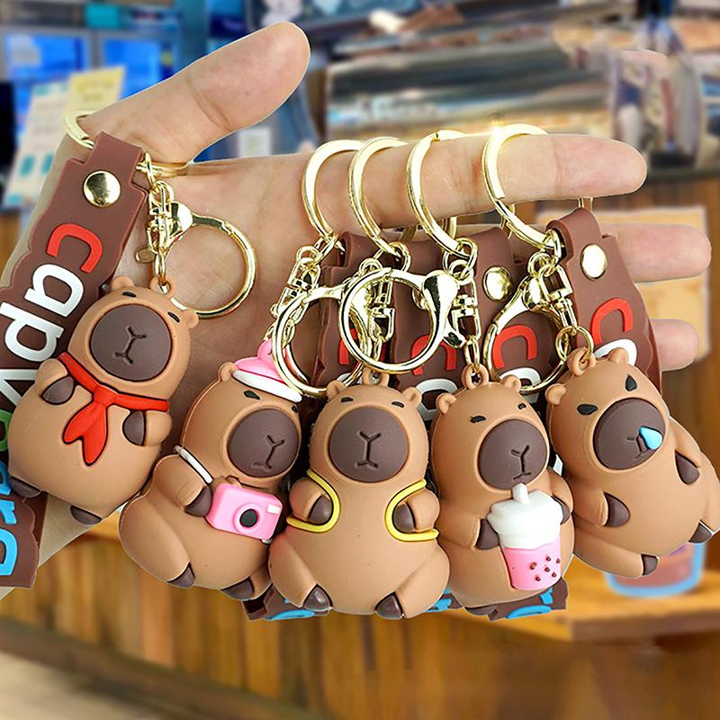 Cute Cartoon Capybara Pendant  Creative Simulation Capybara Keychain Exquisite Backpack Decoration Accessories Gifts
