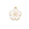 Cherry Blossom Enamel Charms  -  13x16mm  Mini  Pendants  for  DIY Jewelry Making, Earrings,  Necklaces  &  Bracelets