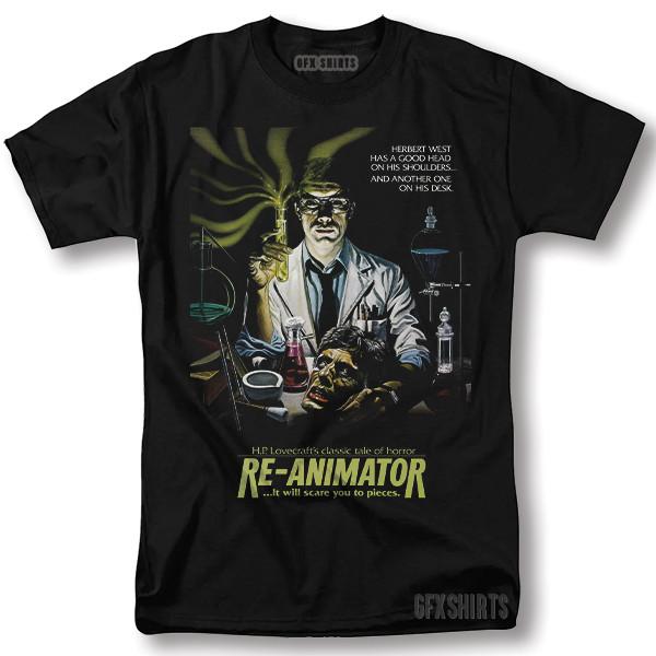 Re-Animator Shirt Classic Horror Movie Vintage Graphic Design T-Shirt