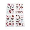 Fake Tatto Big Mouth Face Sticker Waterproof Halloween Horror Tattoo Stickers   Party Supplies