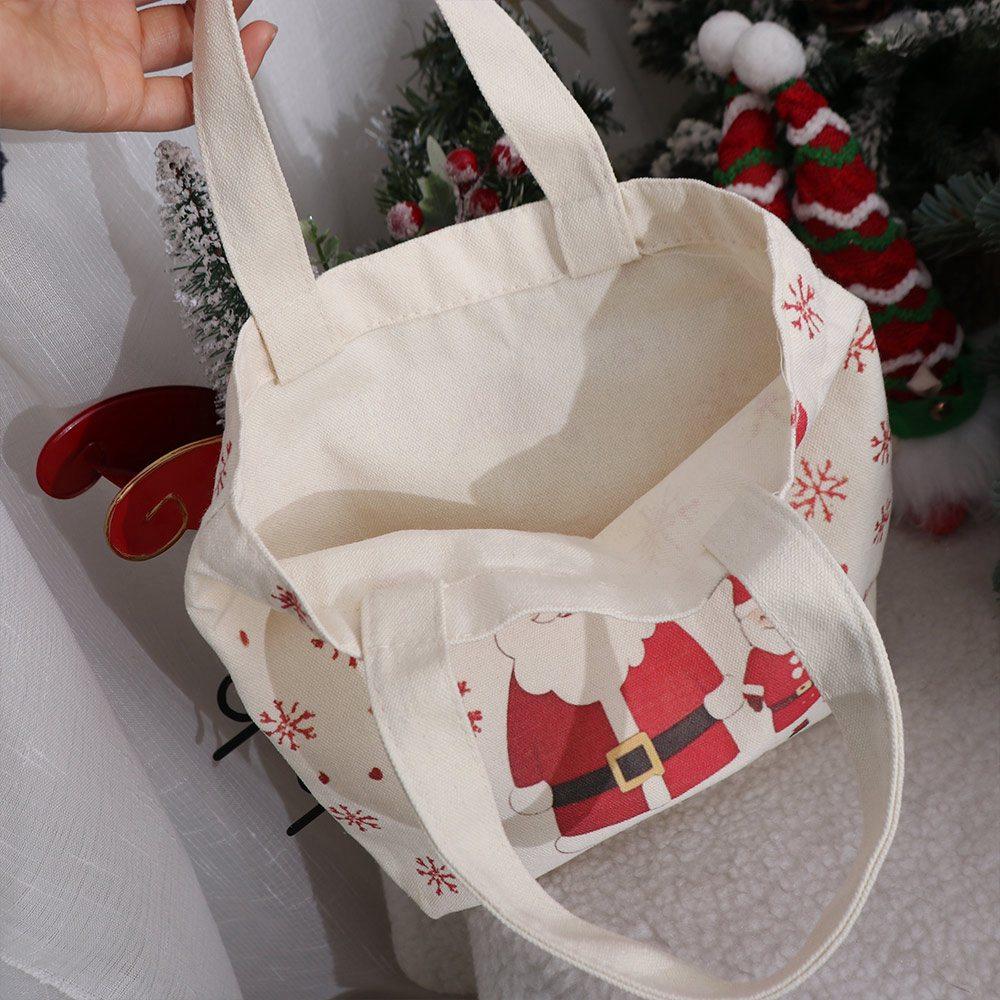 Large Capacity Christmas Canvas Gift Bag Cartoon Merry Christmas Decor  Home New Year Decor