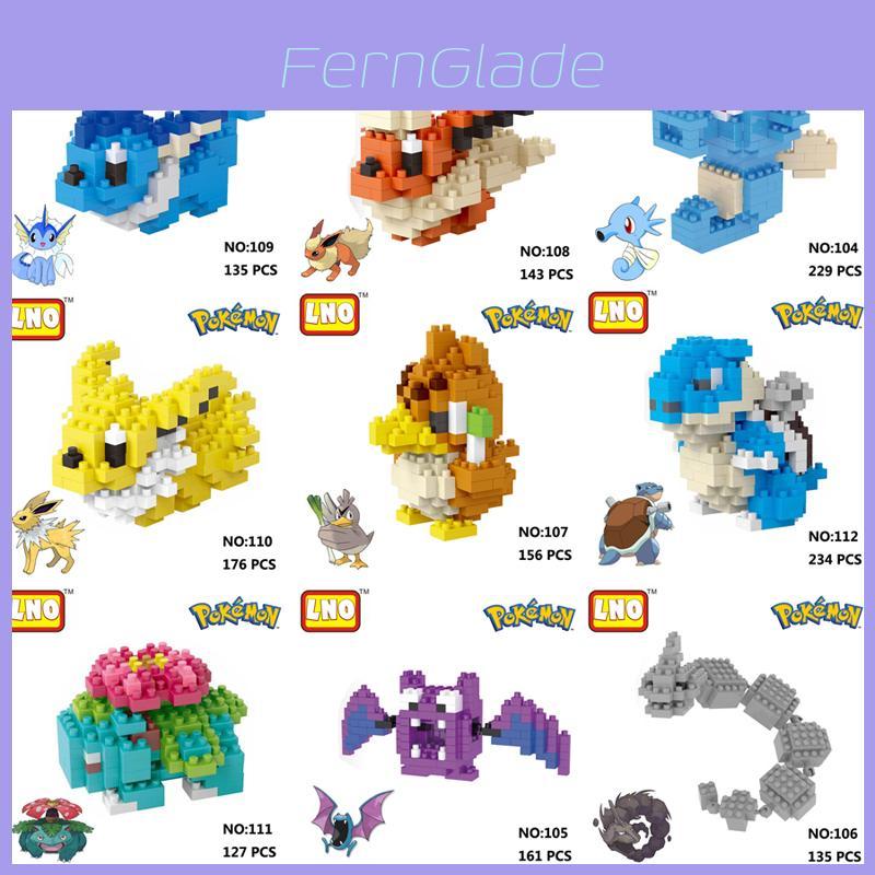 Nano Block Pokemon Diamond Mini Building Blocks Toys Pikachu Charizard Eevee Snorlax Mewtwo And Charmander