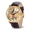 Disney Mickey Watch - Mens Wristwatch Mouse Men Toy 90s Jointed Hands Vintage Silver Case Black Leather Strap