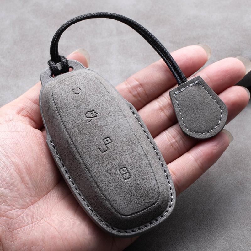 Leather Car Key Case Cover for BYD DENZA D9 2025 for Denza D9 DM-i 2025 2025 Auto Key Fob Shell Car Styling Keychain Accessory