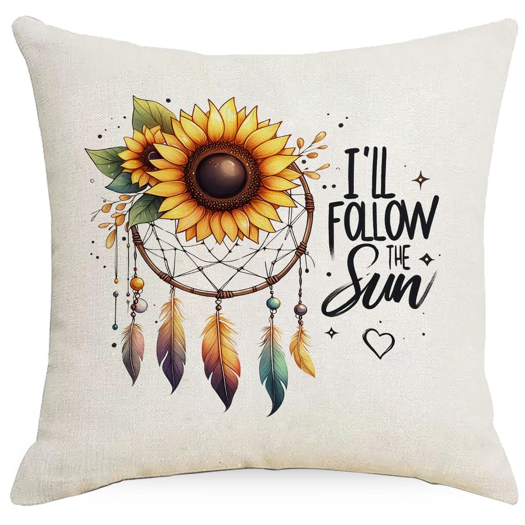Sunflower Pillow Case European and American Style Home Sofa Pillow Combination Color Sofa Pillow