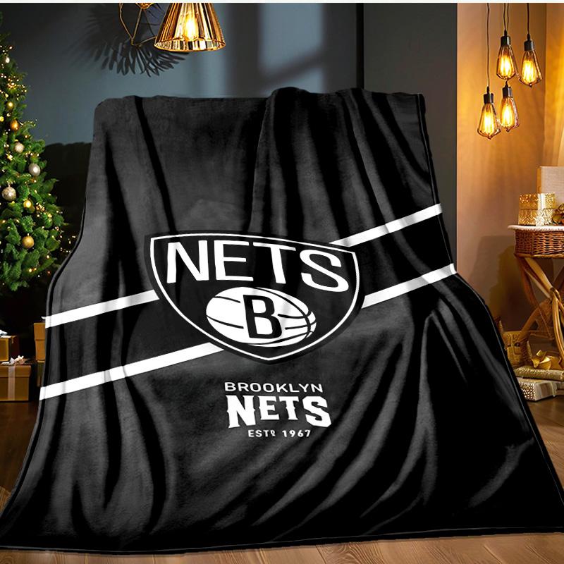 Brook-lyn Nets Art Blanket Flannel Throw for Sofa, Indoor, Camping, Living Room, Office, Chair, And Bed Soft Birthday Gift