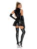 Glänzender Lackleder Bodycon Jumpsuit - Damen Nachtclub Dessous mit Reißverschluss