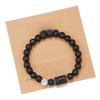 Twelve Constellations Beaded Elastic Bracelet For Men And Women With Black Matte Agate For Travel Gifts