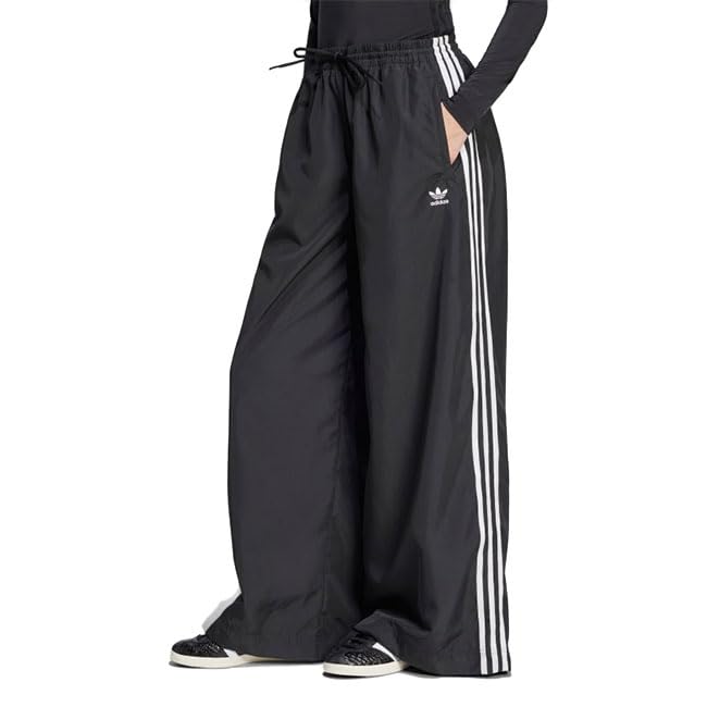 

adidas Originals Firebird Oversized Track Pants JD3390 Black Wide Leg Pants Women s [M-Black (JD3390)]
