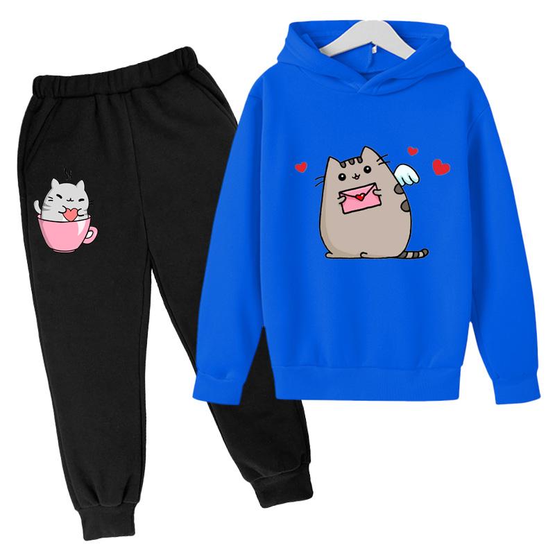 Cute Nutella Cat Cartoon Print Hoodie Kids Clothes Funny Sweatshirt For Girls/boys Harajuku Kawaii Winter Children Clothing