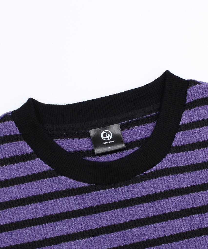 CAMEL WORK Relaxed Striped Knit (Purple)