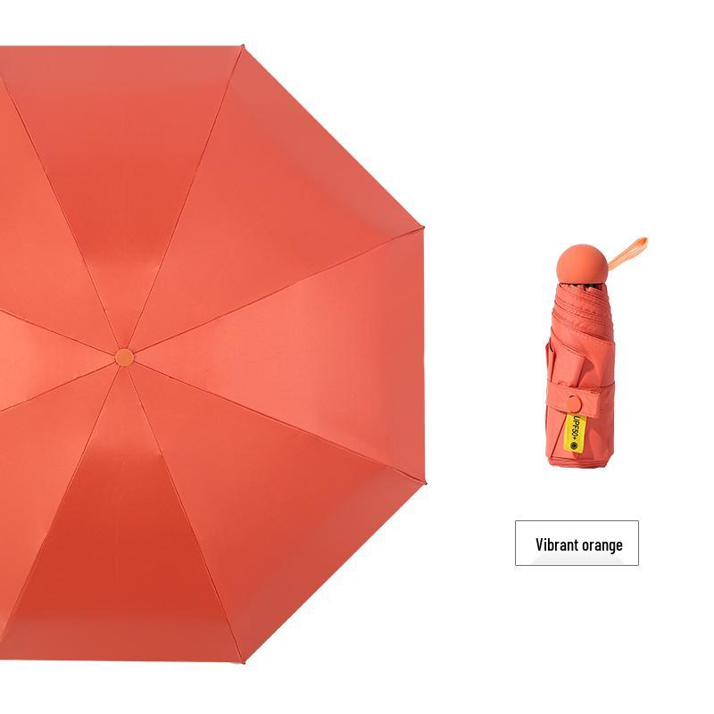 Mini 5-Fold Rain or Sun Umbrella: Compact, Thick, UV Protective Shade for Women