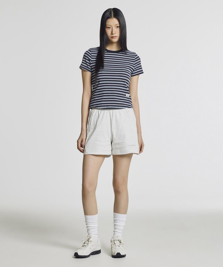 Nyuballanseu Nbneg2W442 / Women Essential Fitted Striped Short Sleeve Tee (Navy)