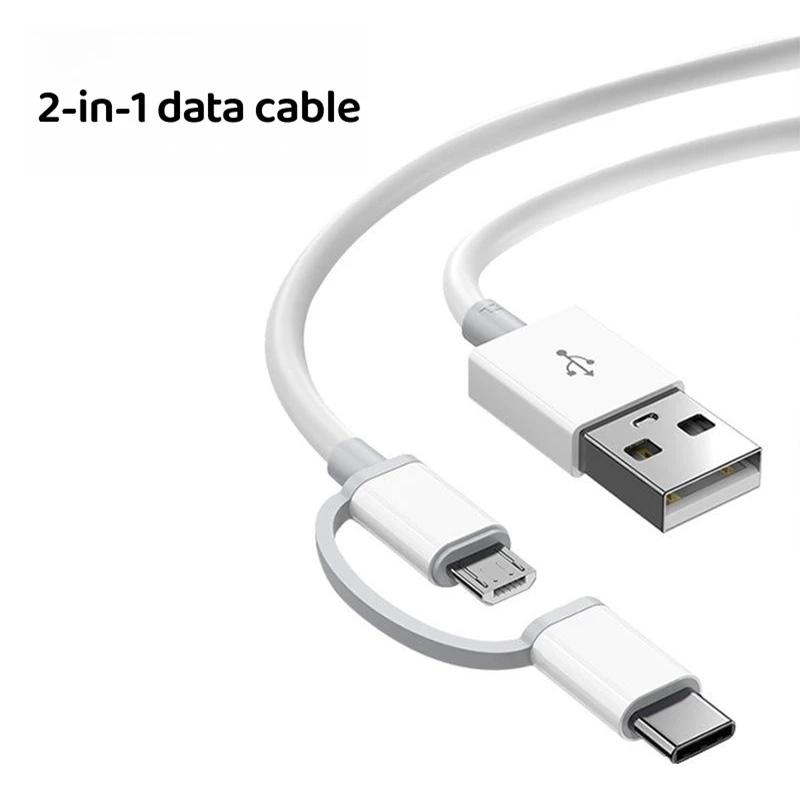 

0.5/1.2/2M Кабель USB Type C 2 в 1 для быстрой зарядки, кабель Micro USB для Samsung Xiaomi POCO Redmi Android, кабель для быстрой зарядки и передачи данных 0.5m