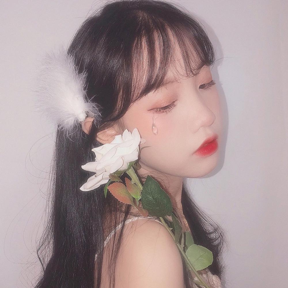 Fashion Wedding Women Big Cute Pearl Hairpins Feather Hair Clips Headwear