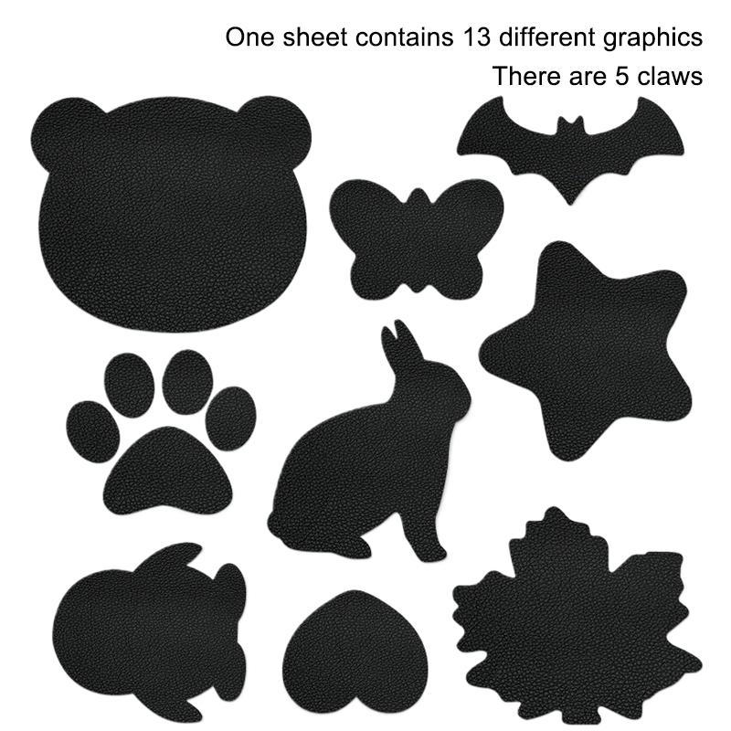 13Pcs/Set Self-Adhesive Leather Upholstery For Car Seat Sofa Chair Black Leather Repair Patch Refurbish Hole Artificial Stickers