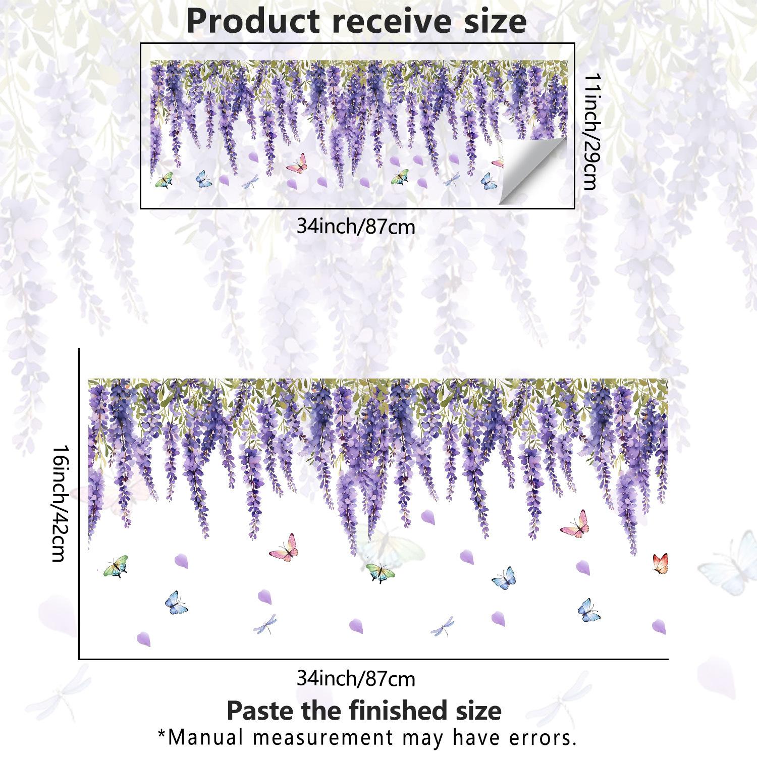 Wisteria Flower Static Wall Sticker for Kitchen, Living Room, Bedroom, Balcony and Window JDT-A708