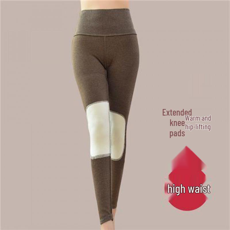 High Waist Thermal Knee-Lined Leggings for Women - Thick, Fleece-Lined, Winter Warmth and Body Shaping.