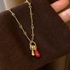 18k real gold electroplated red oil drip gourd pendant necklace temperament personalized collarbone chain necklace