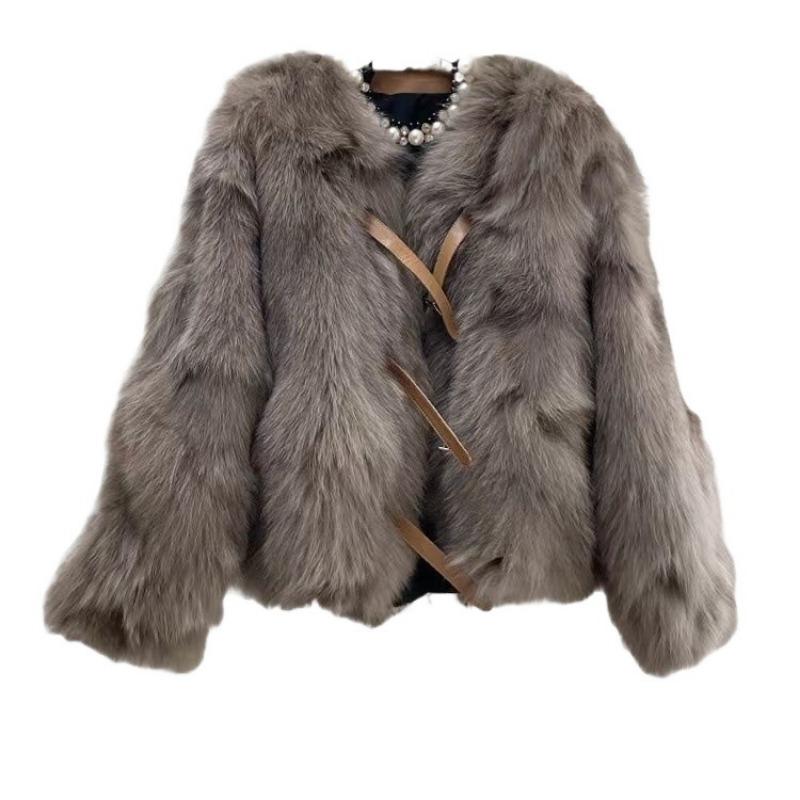 Qianjin wind fur jacket women's autumn and winter new imitation fox hair short cotton warm top cotton clothes tide
