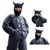 Knit Balaclava Cap Adult Novelty Beanie Hat with Devil Horns Fashion Winter Hat