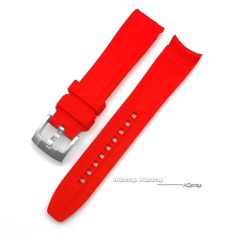 Curved End Rubber Silicone Strap for Citizen Watch Bracelet for Swatch Soft Waterproof Watchband for Rolex 20mm 22mm Wristband