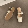 Gentle fairy style with skirt evening shoes low heel bag head sandals women's shoes simple and versatile rear empty square head single shoes
