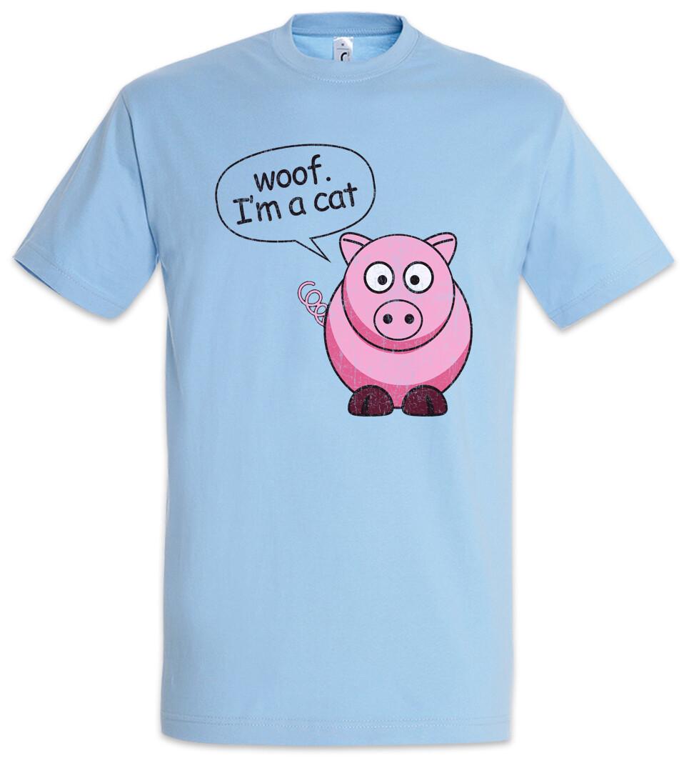 I m A Cat T-Shirt Fun Comic Cartoon Toon Look Pig Dog Animal Sounds L