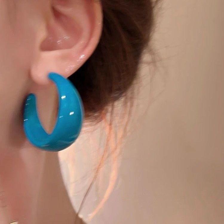 1 Piece Drop Earrings, Bright Colors, Non-irritating,… синий