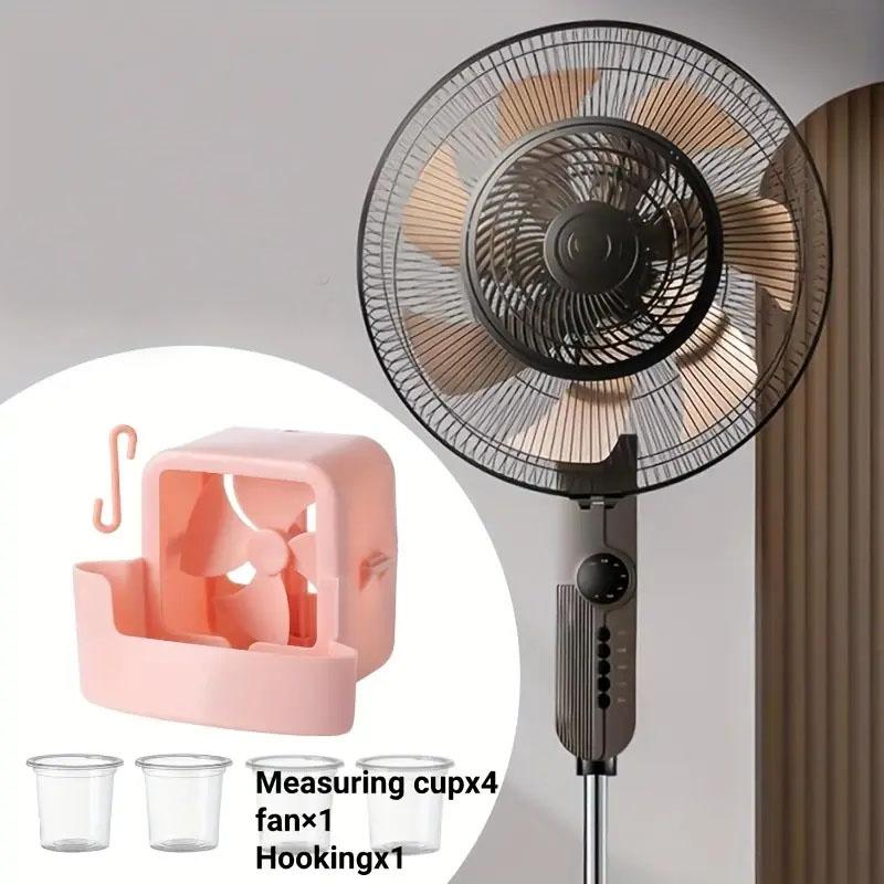 Electric Fan Cooling Storage Box Portable Floor Fan Non Perforated Fan Box Suspended Ice Cooler With Hanging Hook and 4 Cups