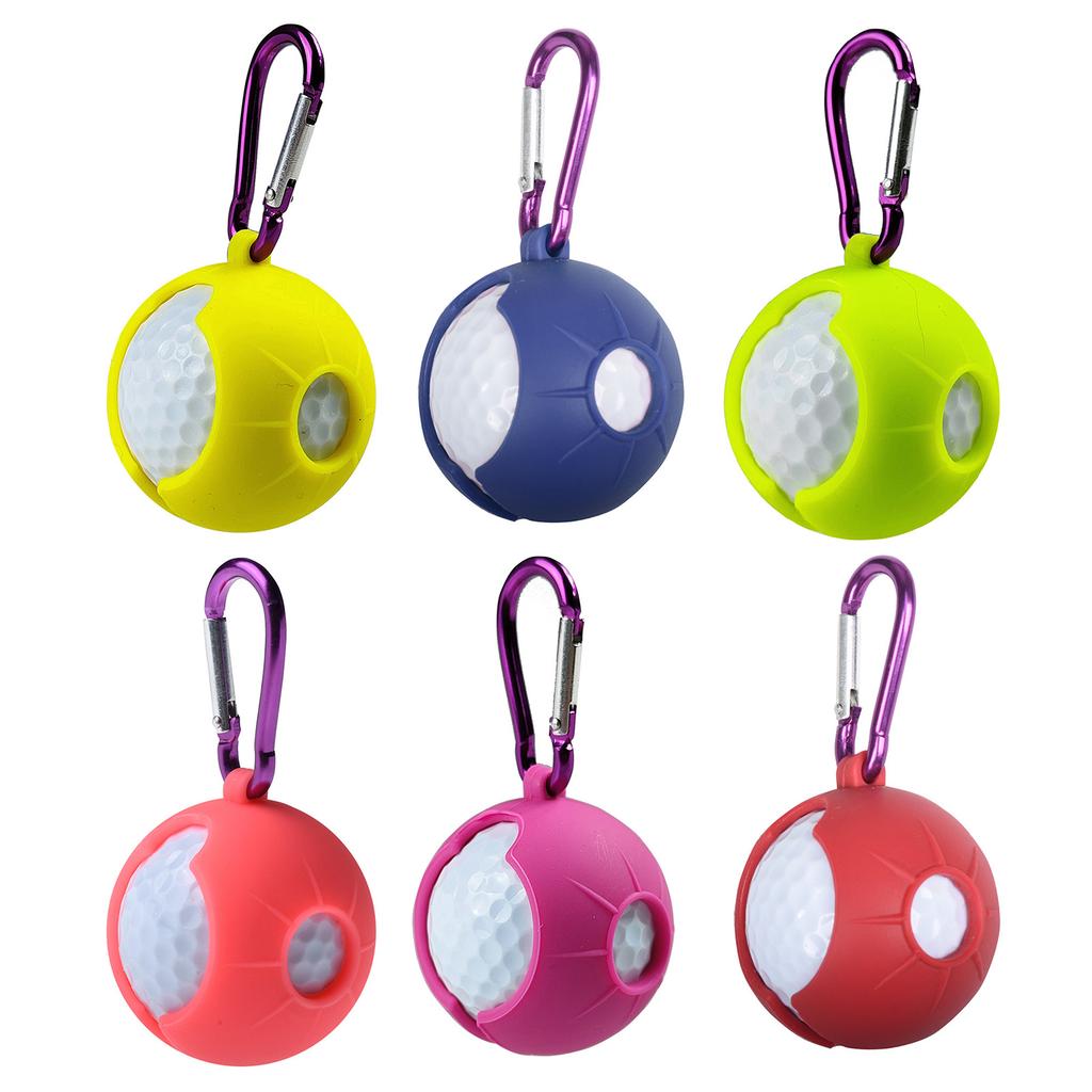 Golf Balls Holder Silicone Golf Balls Carriers Golf Balls Protective Sleeve with Buckle for Golf Bag Belt Golf Sport