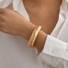 Modisches Armband mit Perlenverzierungen und breiter Schlangenform, Federverschluss, verstellbare Passform, Schmuck aus Edelstahl