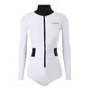 Womens Modest Long Sleeve One-Piece Swimsuit With Built-in Pad Quick-Dry Coverage Surfing Pool