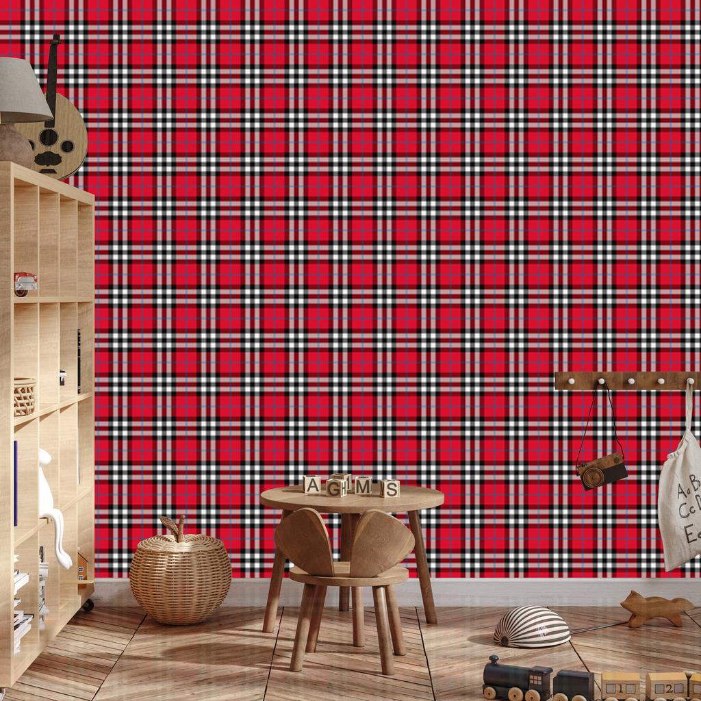 Red and pink checkered wallpaper for living room and bedroom 50x1000