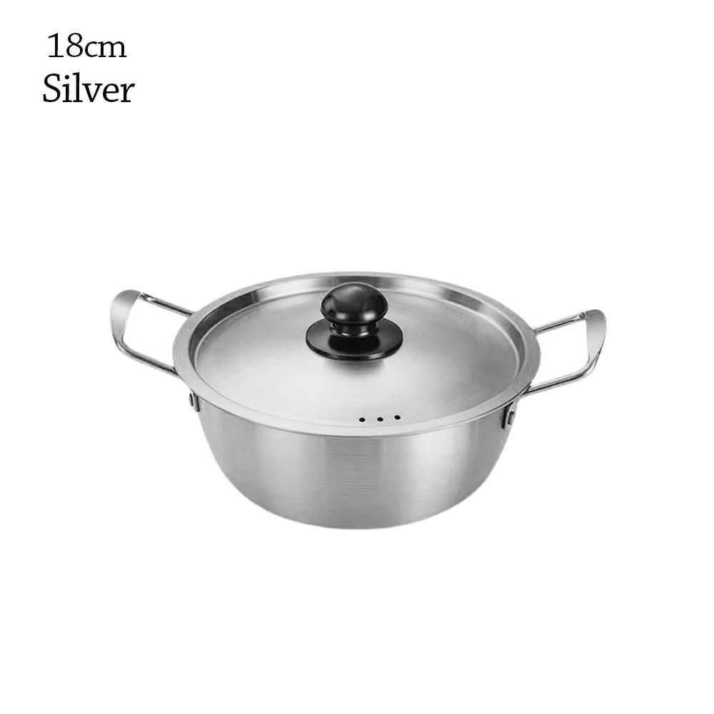 New Mini Ramen Pot with Lid Gold Plated Soup Pot Multifunction Stainless Steel Hot Pot Camping Cookware