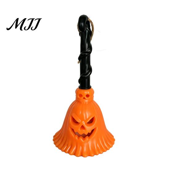Hanging Broom Decor Halloween Pumpkin Light, LED Witch Lamp, Light Spooky Decorative for Holiday Party Shape